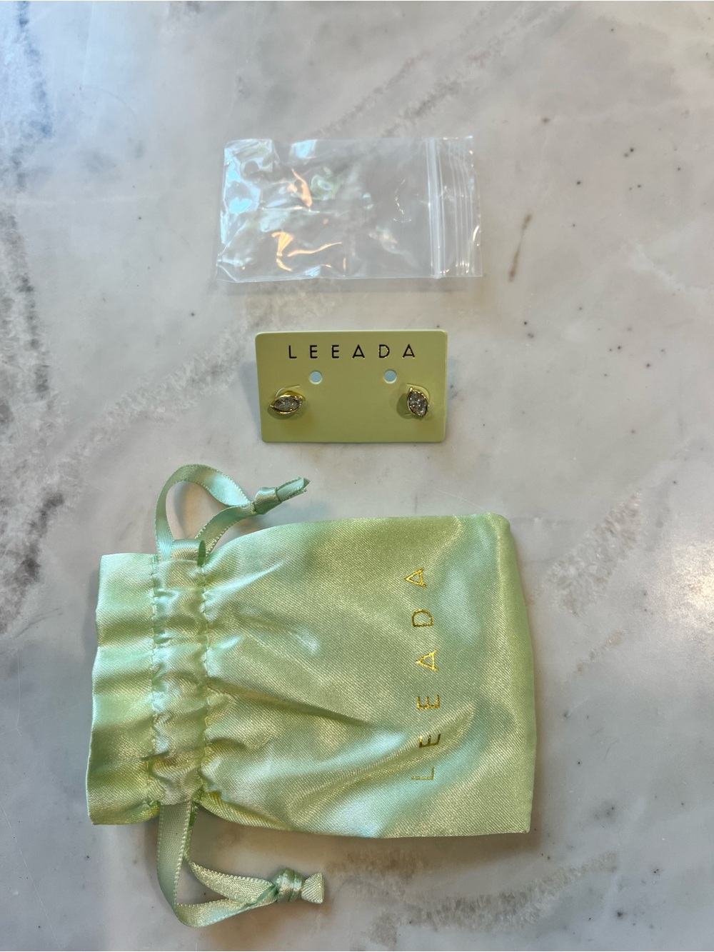 Leeada gold plated over bronze cubic zirconia studs